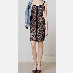 Anthropologie Bailey 44 Ruched Ponte Print Divide Dress Sz Small